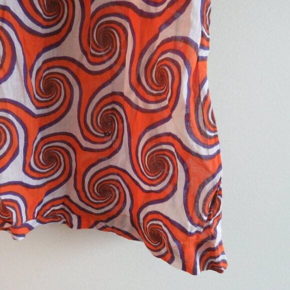 GRETCHEN SCOTT DESIGNS Abstract Geometric Retro Cotton Long Tunic Top - Size M - Picture 13 of 15